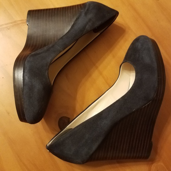Nine West Shoes - Beautiful Navy Microsuede Wedges